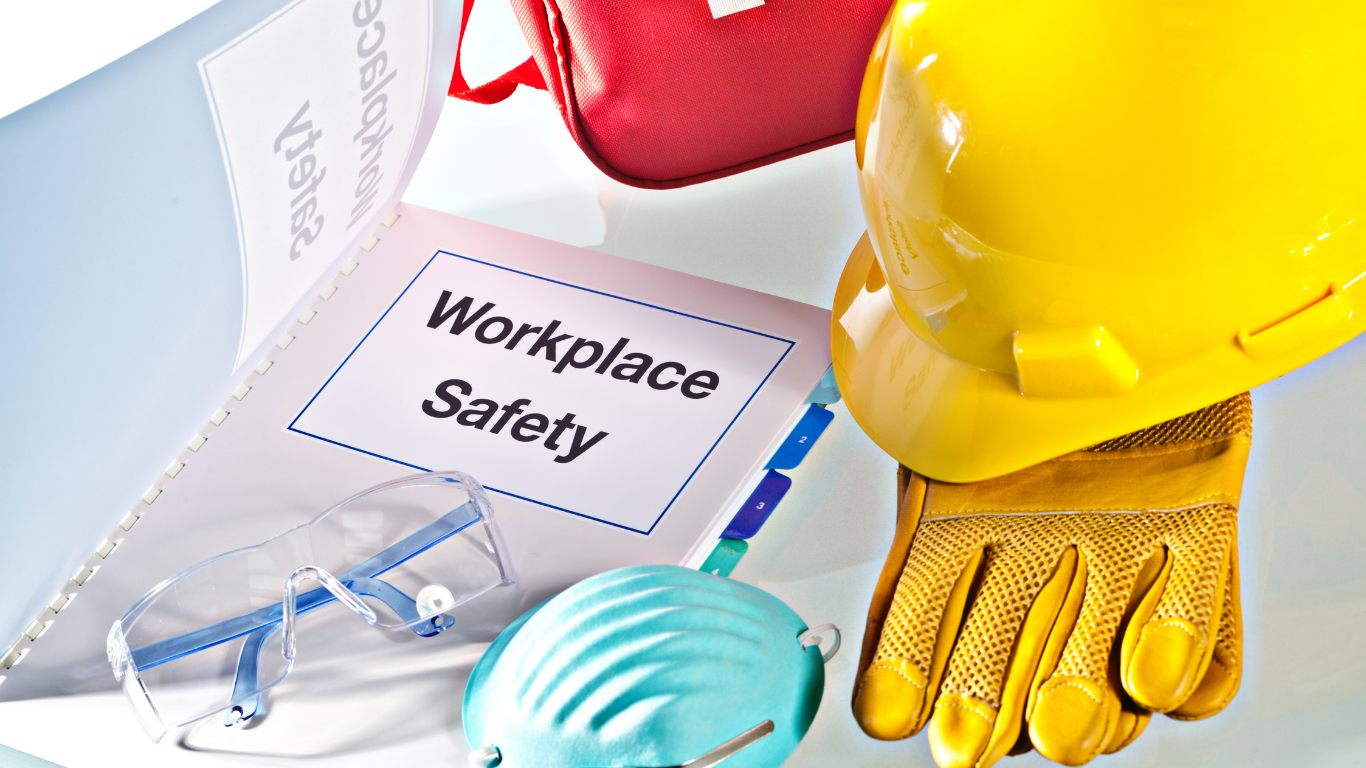 Workplace safety book used for corporate safety training video shoot